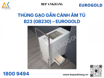 Thùng gạo gắn cánh âm tủ B23 (GB230) – Eurogold - Nhựa - Inox